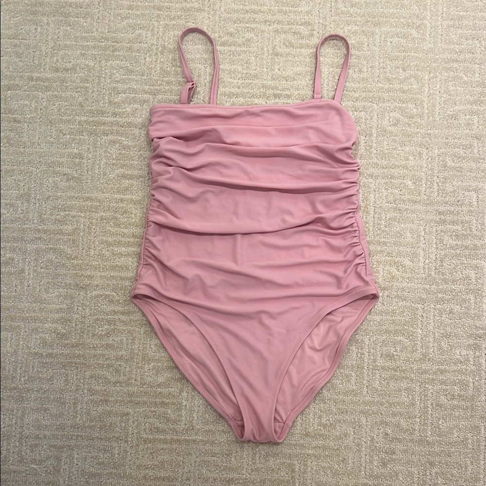 Old Navy Pink One Piece Swimsuit with Ruching